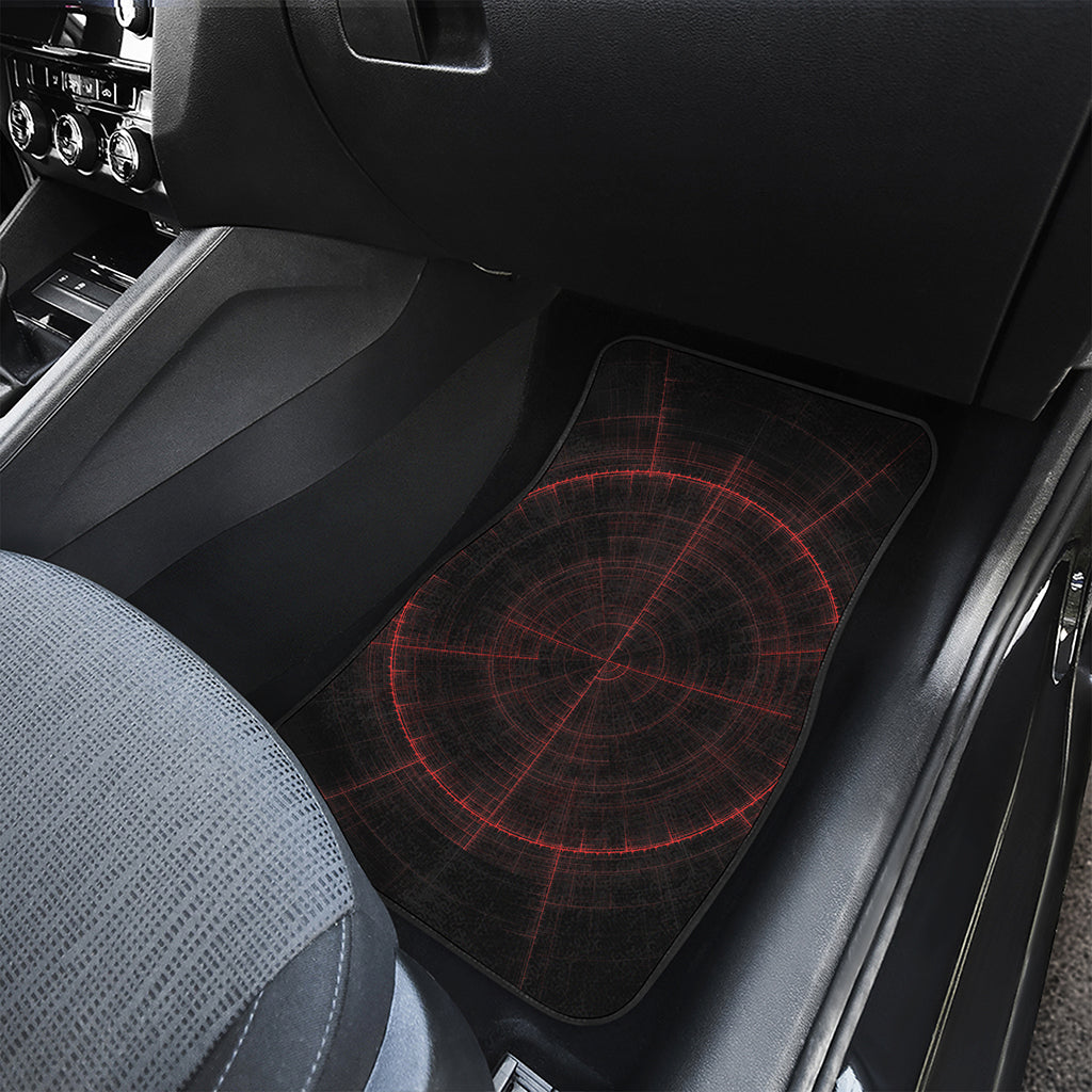 Red Gun Sight Print Front and Back Car Floor Mats
