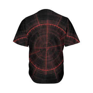 Red Gun Sight Print Men's Baseball Jersey