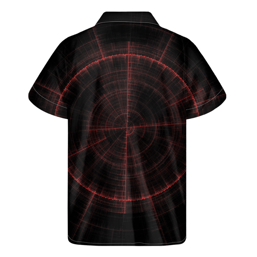 Red Gun Sight Print Men's Short Sleeve Shirt