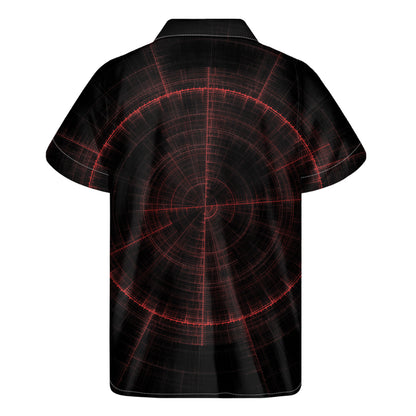 Red Gun Sight Print Men's Short Sleeve Shirt