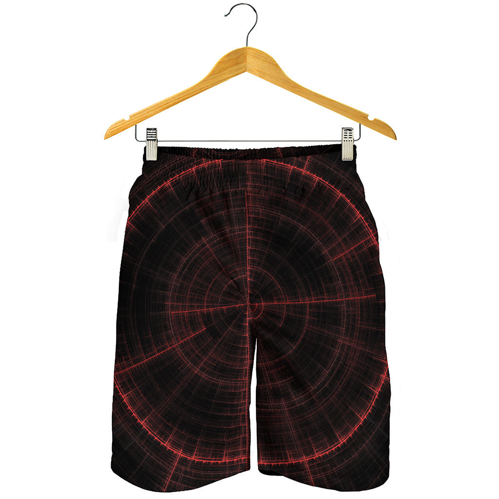 Red Gun Sight Print Men's Shorts
