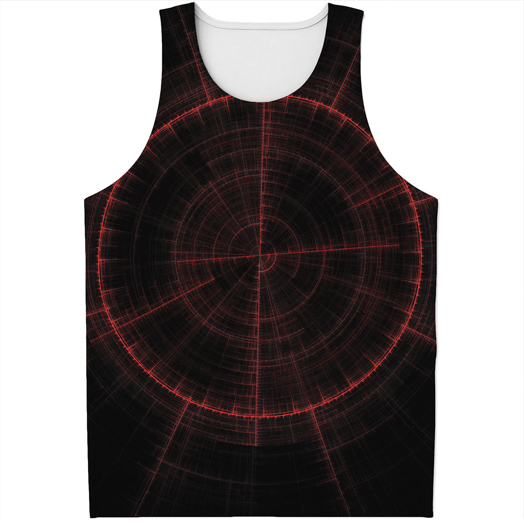 Red Gun Sight Print Men's Tank Top