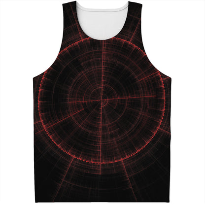 Red Gun Sight Print Men's Tank Top