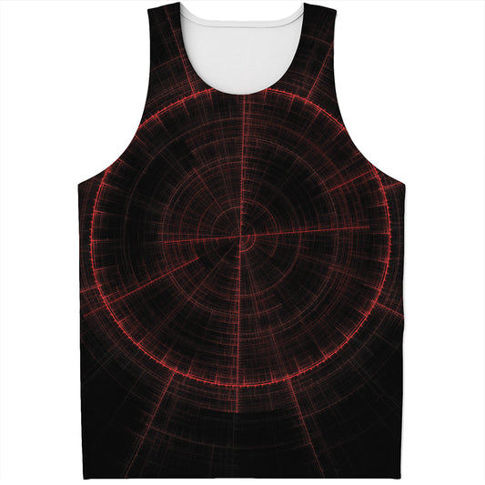 Red Gun Sight Print Men's Tank Top