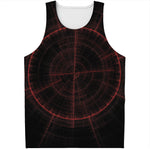 Red Gun Sight Print Men's Tank Top