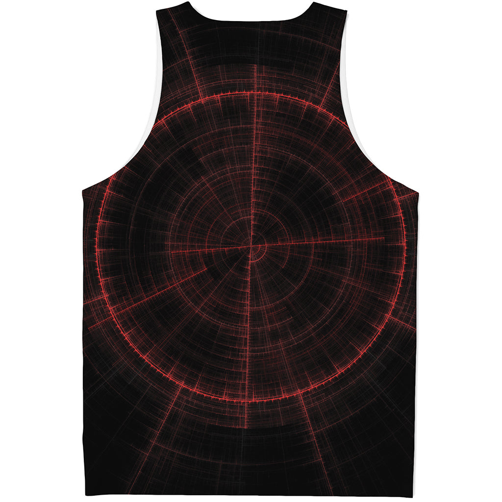 Red Gun Sight Print Men's Tank Top