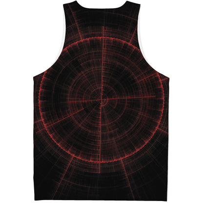 Red Gun Sight Print Men's Tank Top