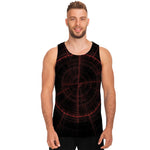 Red Gun Sight Print Men's Tank Top