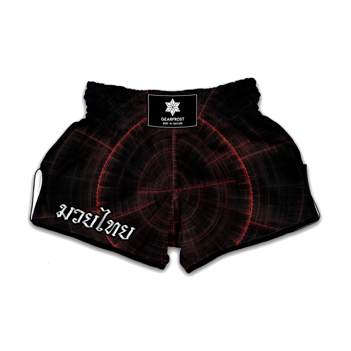 Red Gun Sight Print Muay Thai Boxing Shorts