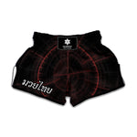 Red Gun Sight Print Muay Thai Boxing Shorts