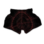 Red Gun Sight Print Muay Thai Boxing Shorts