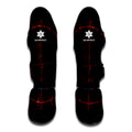 Red Gun Sight Print Muay Thai Shin Guards