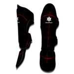 Red Gun Sight Print Muay Thai Shin Guard