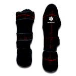 Red Gun Sight Print Muay Thai Shin Guard