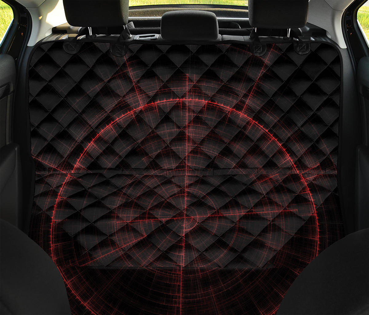 Red Gun Sight Print Pet Car Back Seat Cover