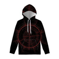 Red Gun Sight Print Pullover Hoodie