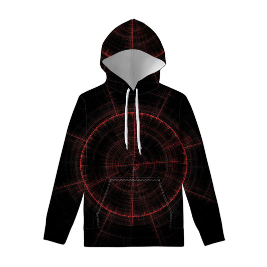 Red Gun Sight Print Pullover Hoodie