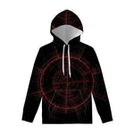 Red Gun Sight Print Pullover Hoodie