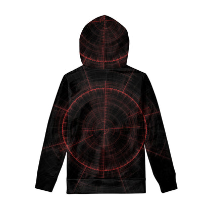 Red Gun Sight Print Pullover Hoodie