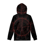 Red Gun Sight Print Pullover Hoodie