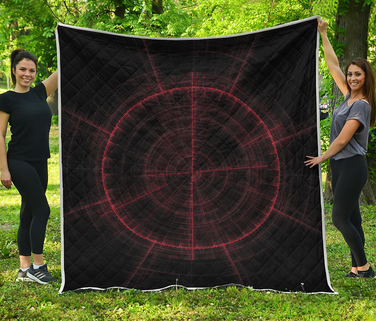 Red Gun Sight Print Quilt