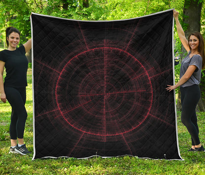 Red Gun Sight Print Quilt