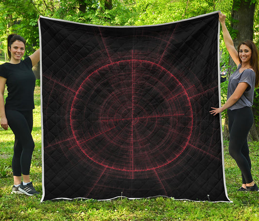 Red Gun Sight Print Quilt