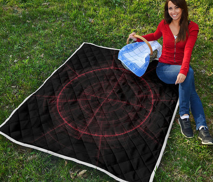 Red Gun Sight Print Quilt