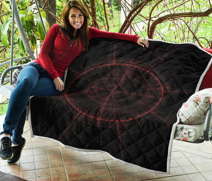 Red Gun Sight Print Quilt