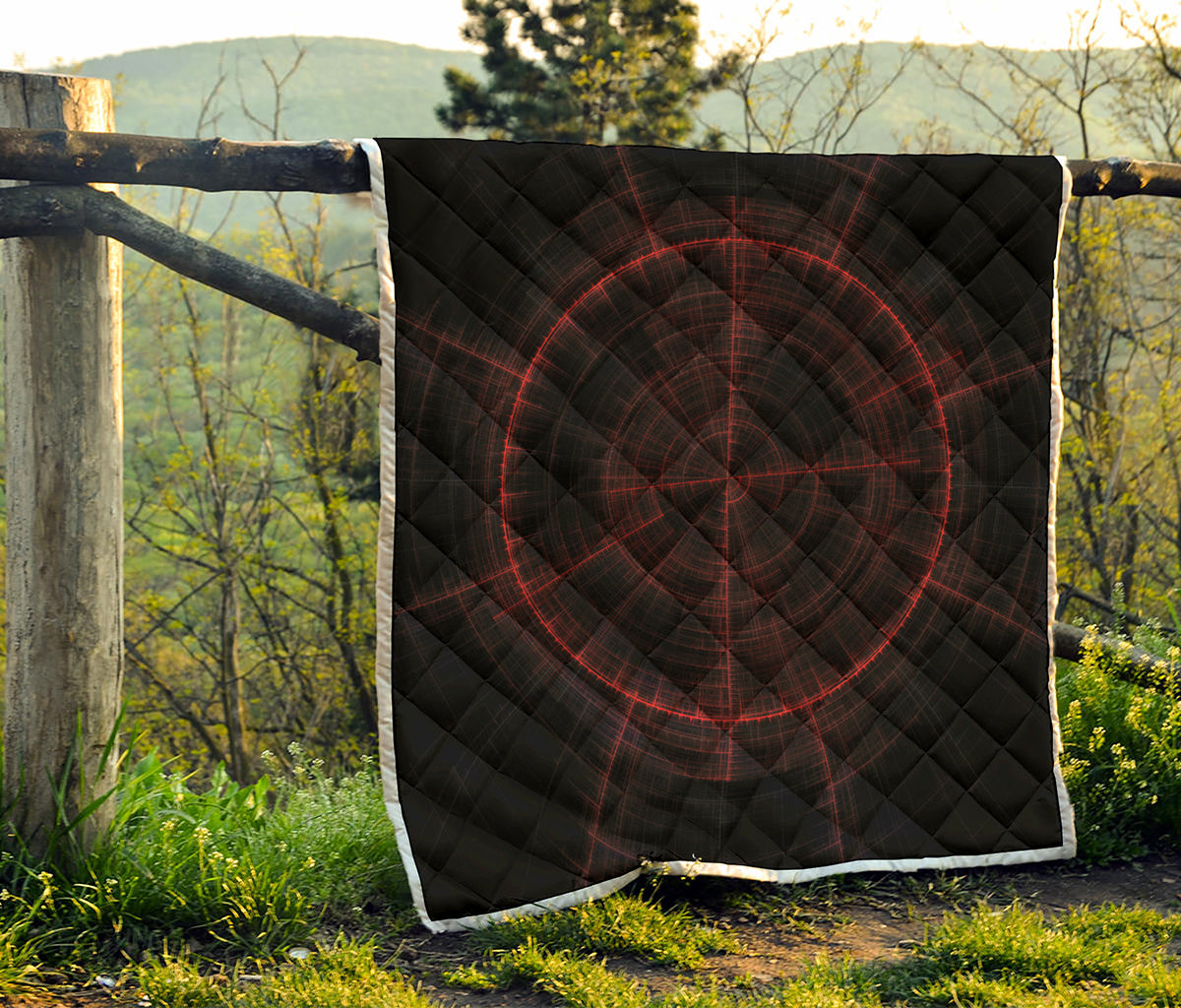 Red Gun Sight Print Quilt