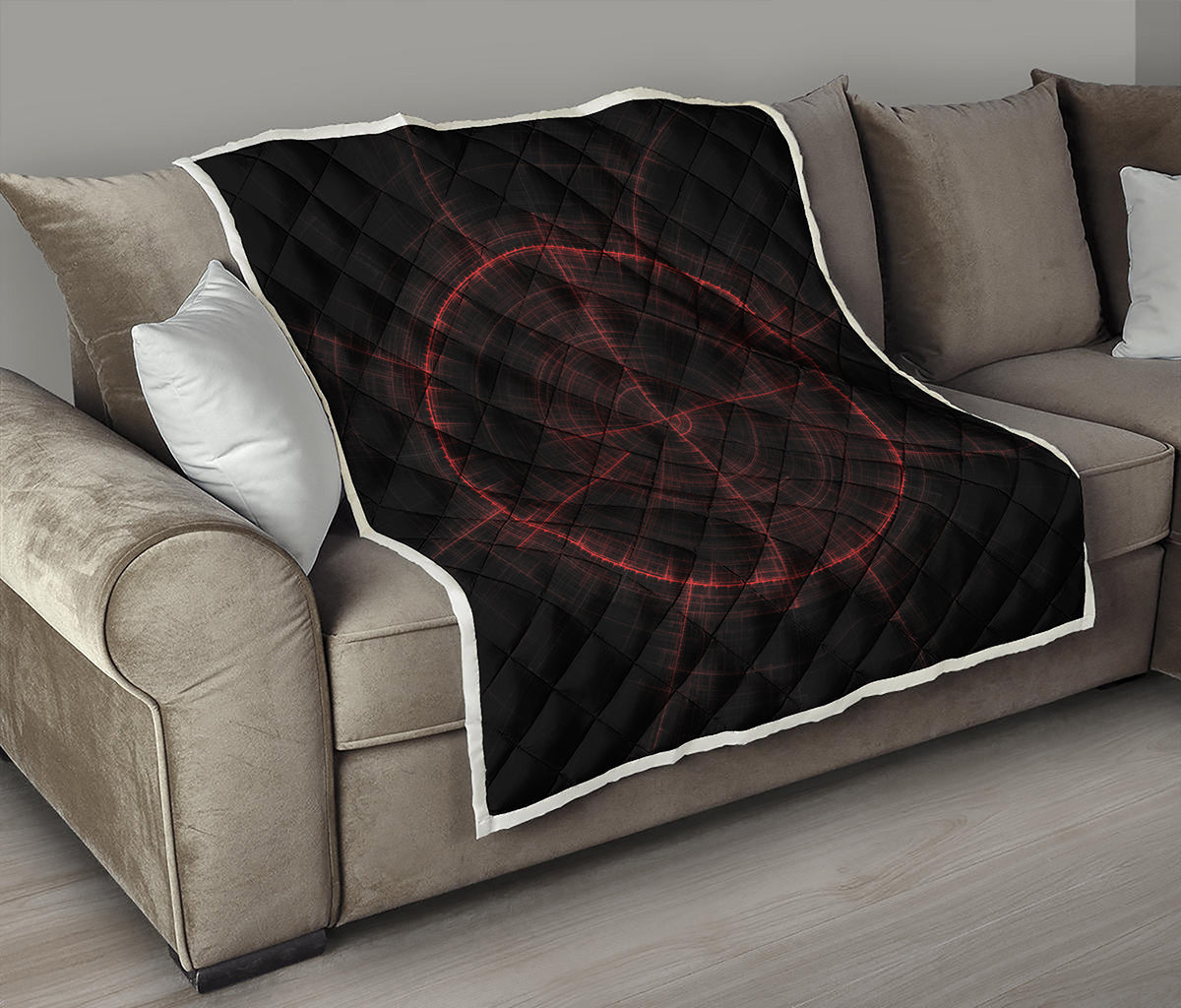 Red Gun Sight Print Quilt