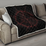 Red Gun Sight Print Quilt