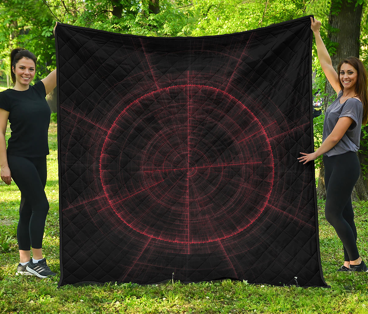 Red Gun Sight Print Quilt