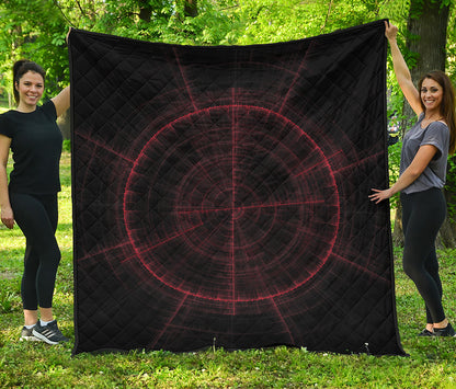 Red Gun Sight Print Quilt