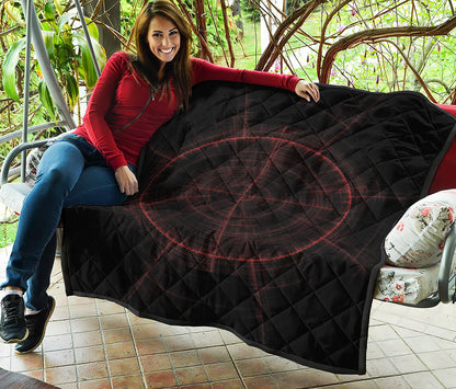 Red Gun Sight Print Quilt