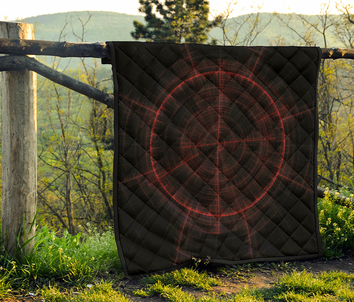 Red Gun Sight Print Quilt