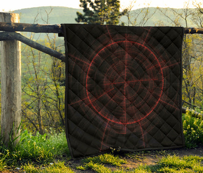 Red Gun Sight Print Quilt