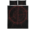 Red Gun Sight Print Quilt Bed Set