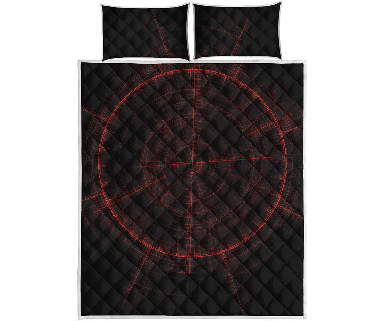Red Gun Sight Print Quilt Bed Set