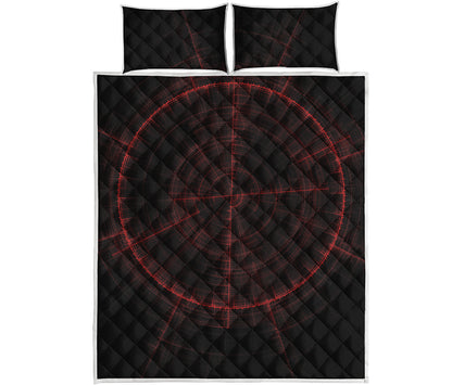 Red Gun Sight Print Quilt Bed Set