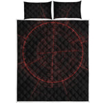 Red Gun Sight Print Quilt Bed Set