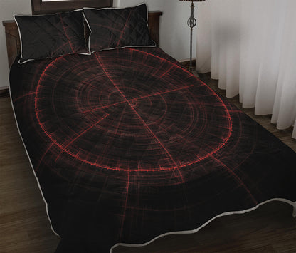 Red Gun Sight Print Quilt Bed Set