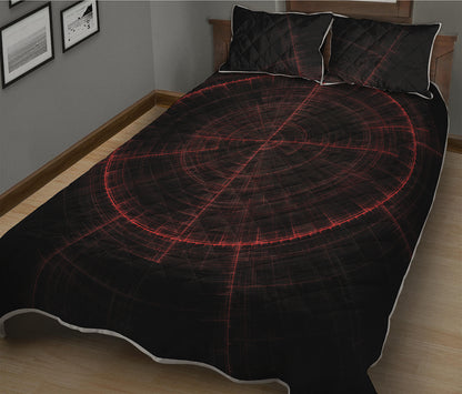 Red Gun Sight Print Quilt Bed Set