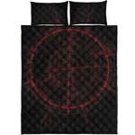 Red Gun Sight Print Quilt Bed Set