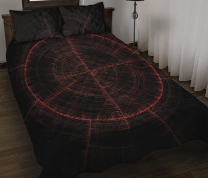 Red Gun Sight Print Quilt Bed Set