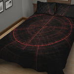 Red Gun Sight Print Quilt Bed Set