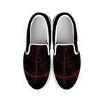 Red Gun Sight Print White Slip On Shoes