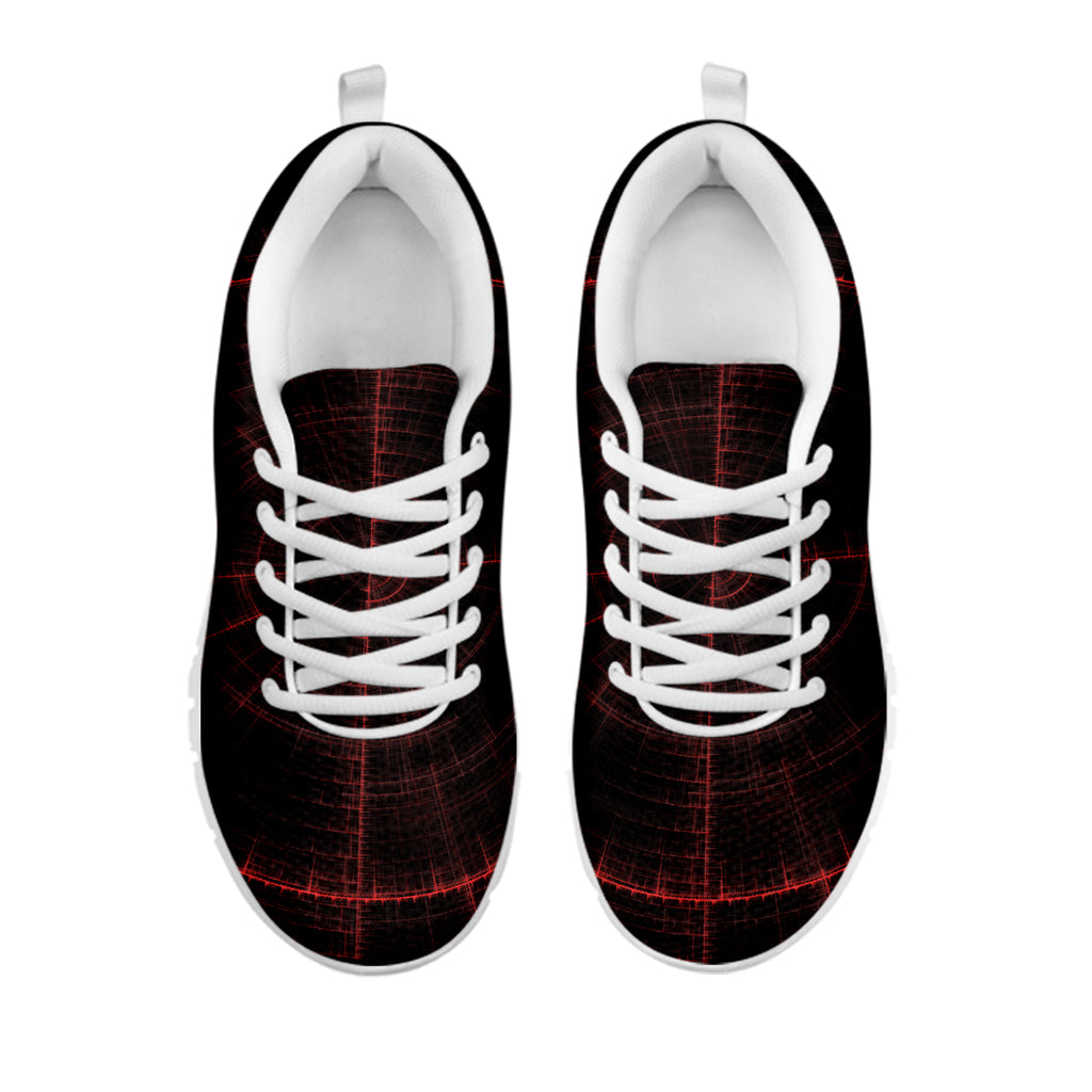 Red Gun Sight Print White Sneakers