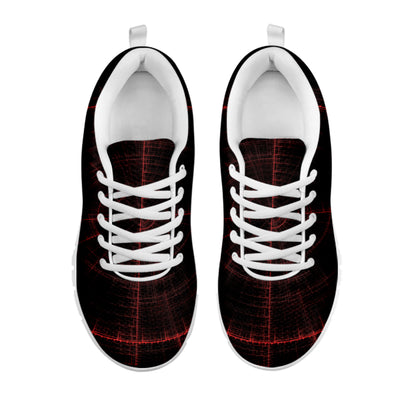 Red Gun Sight Print White Sneakers
