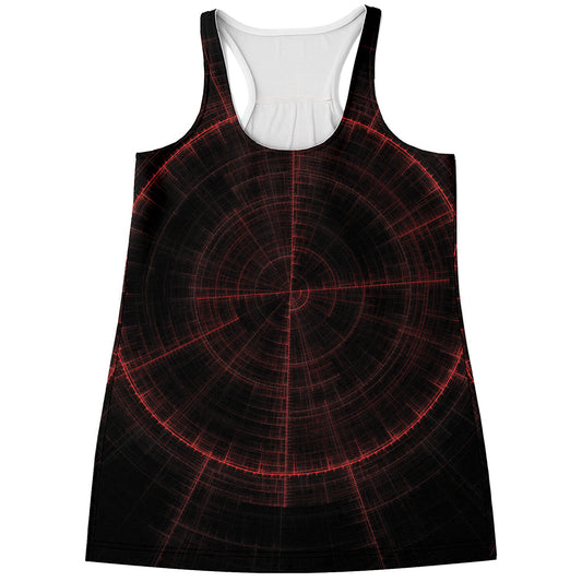 Red Gun Sight Print Women's Racerback Tank Top